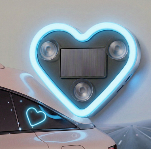 Nocturn™ – Solar Wireless Heart Neon Light | Car C-Pillar LED Glow Decor + 50% OFF
