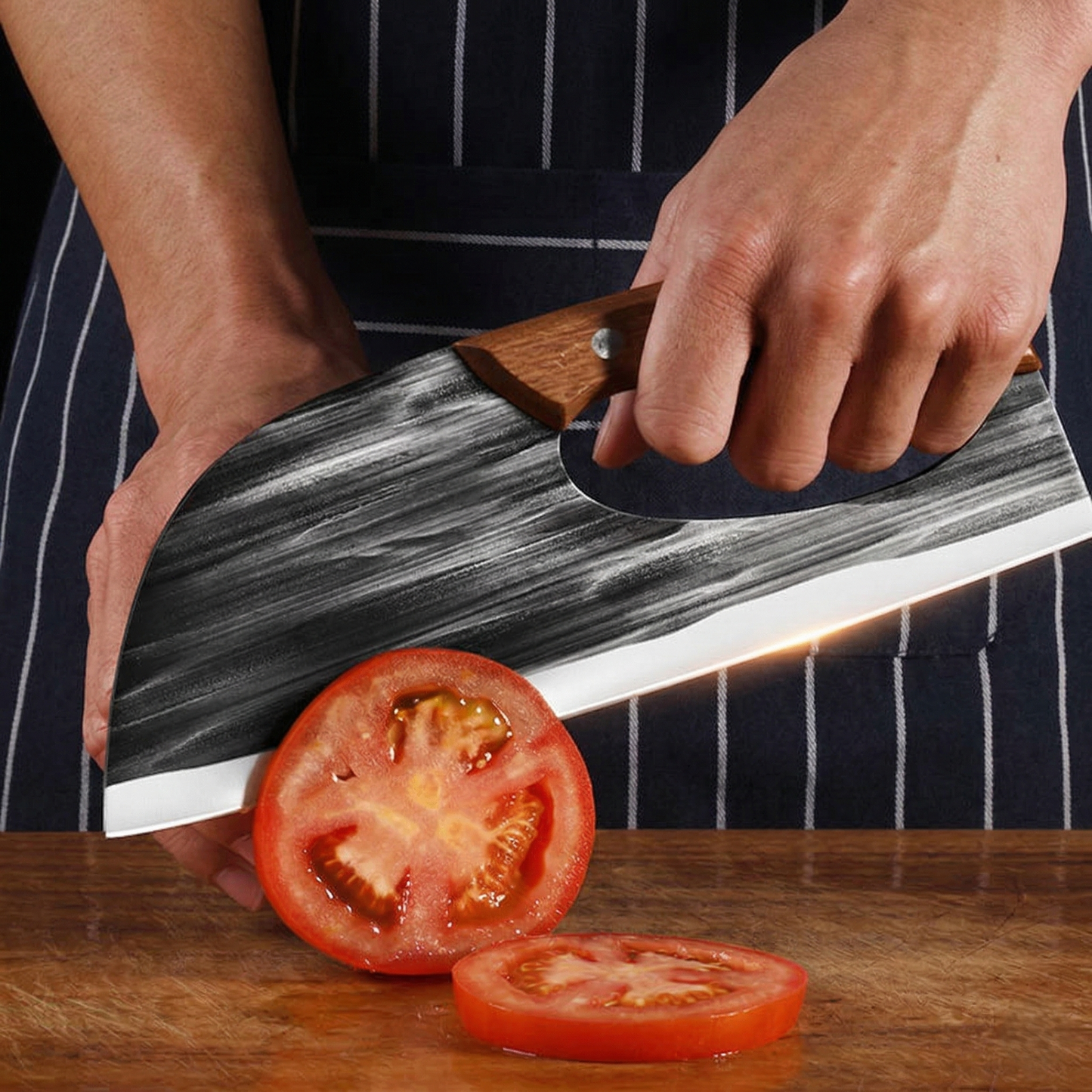 Temper™ – Hand-Forged Ergonomic Cleaver Knife | 24cm Chef's Kitchen Blade +50% OFF