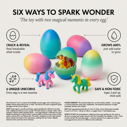 Hatchova™ – 6-Pack Hatching & Growing Unicorn Surprise Eggs + 50% OFF