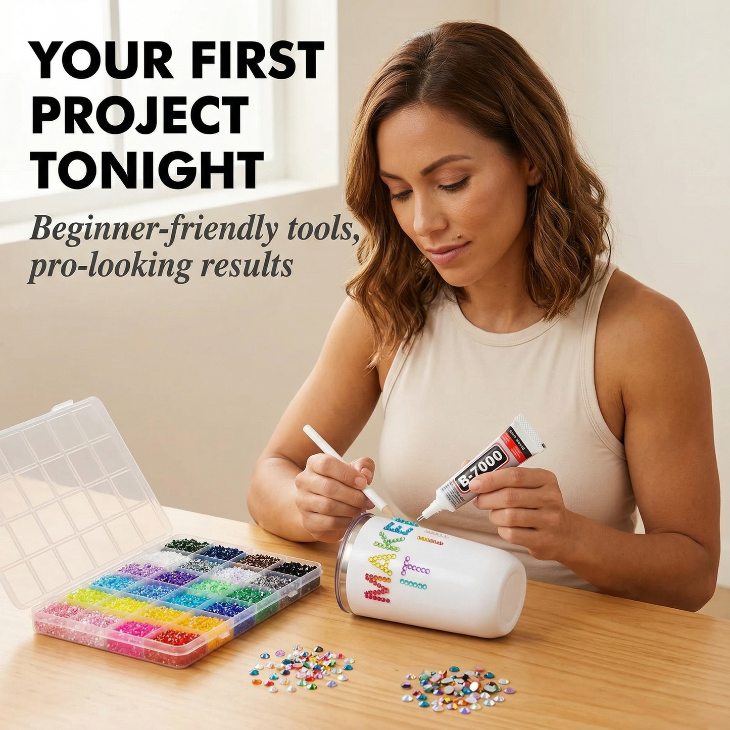 Gemvelle™ – 30,000-Piece Jelly Rhinestone Craft Kit with B7000 Glue & Tools +50% OFF