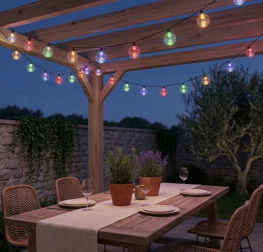 Arbor Glow™ – Solar Crystal Bubble Globe String Lights with 8 Modes (IP65 Waterproof) + 50% OFF