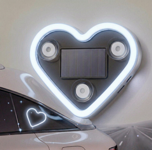 Nocturn™ – Solar Wireless Heart Neon Light | Car C-Pillar LED Glow Decor + 50% OFF