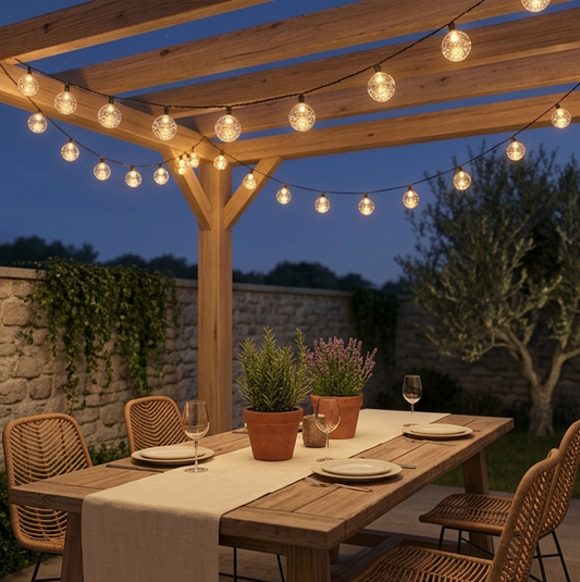 Arbor Glow™ – Solar Crystal Bubble Globe String Lights with 8 Modes (IP65 Waterproof) + 50% OFF