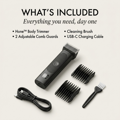 Hone™ – L-Shaped Safety Blade Body Trimmer for Men | LED Display | 90-Min Battery + 50% OFF