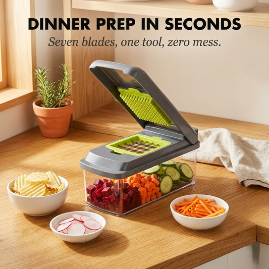 Hone™ – 7-in-1 Multi-Blade Vegetable Chopper & Slicer + 50% OFF