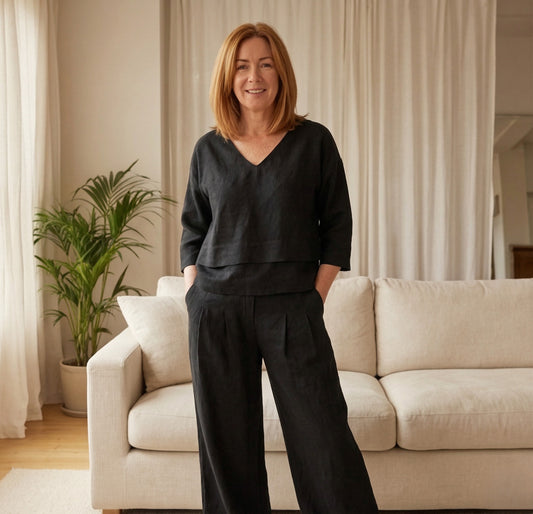 Hemvale™ – Asymmetric Linen Blend Top & Wide-Leg Pants 2-Piece Set +50% OFF