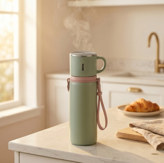 Hearthen™ – 600ml Insulated Stainless Steel Thermal Bottle with Dual-Purpose Lidded Cup + 50% OFF