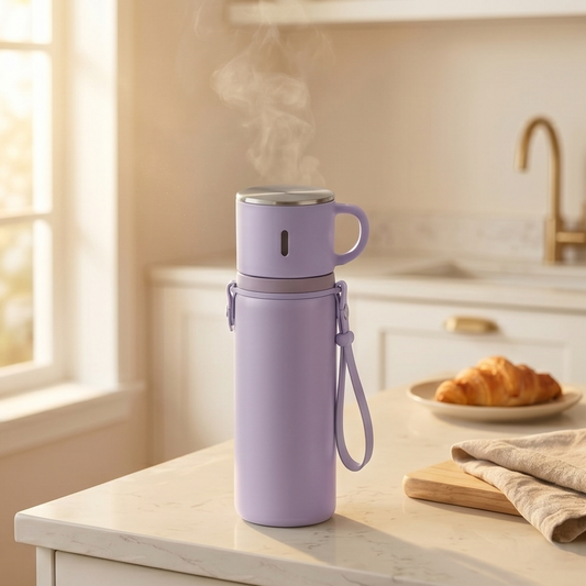 Hearthen™ – 600ml Insulated Stainless Steel Thermal Bottle with Dual-Purpose Lidded Cup + 50% OFF