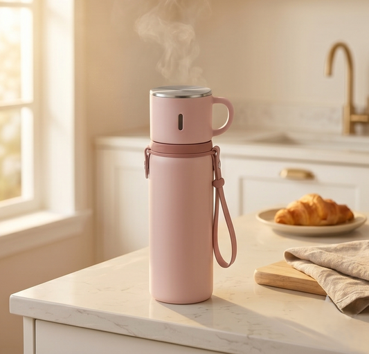 Hearthen™ – 600ml Insulated Stainless Steel Thermal Bottle with Dual-Purpose Lidded Cup + 50% OFF