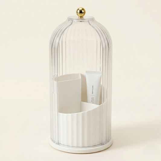 Clochère™ – Dome Cover Toothbrush & Vanity Organizer with 360° Rotating Tray + 50% OFF