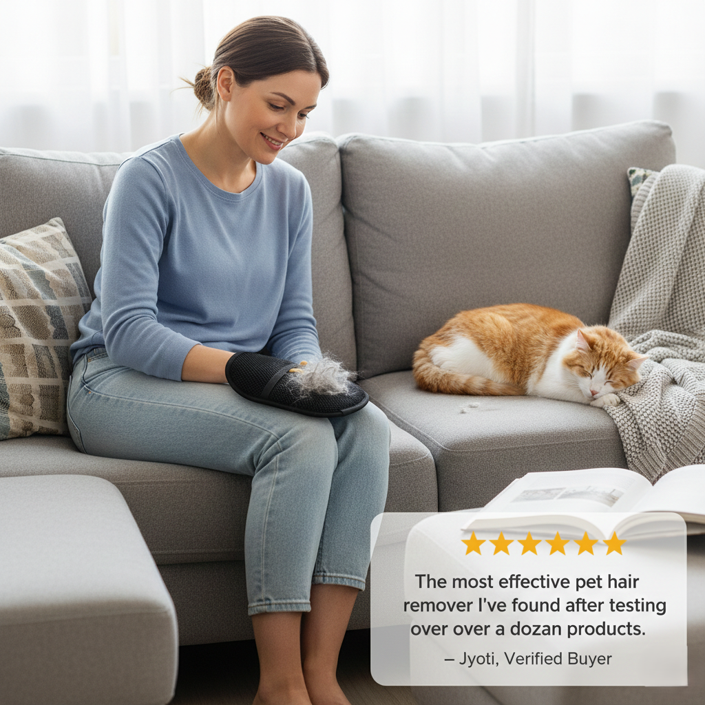 Furesse™ – Reusable Pet Hair Removal Glove for Furniture, Clothes & Car + 50 % OFF
