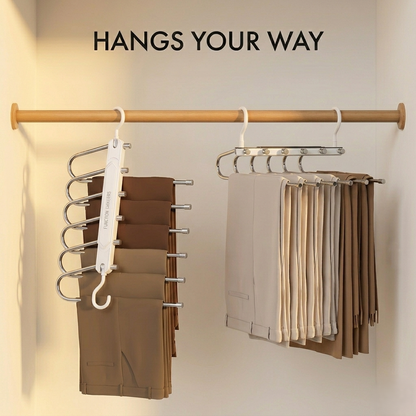 Foldholm™ – 6-Tier Space Saving Pants Hanger, Anti-Slip Folding Closet Rack for Jeans & Trousers +50% OFF