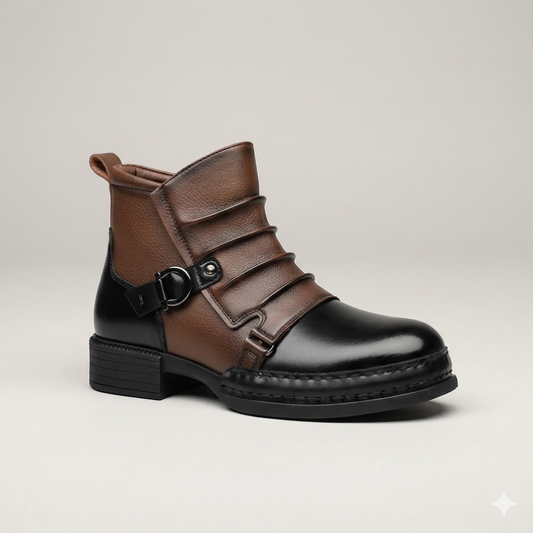 Ashwick™ – Two-Tone Buckle Detail Men's Leather Ankle Boots +50% OFF
