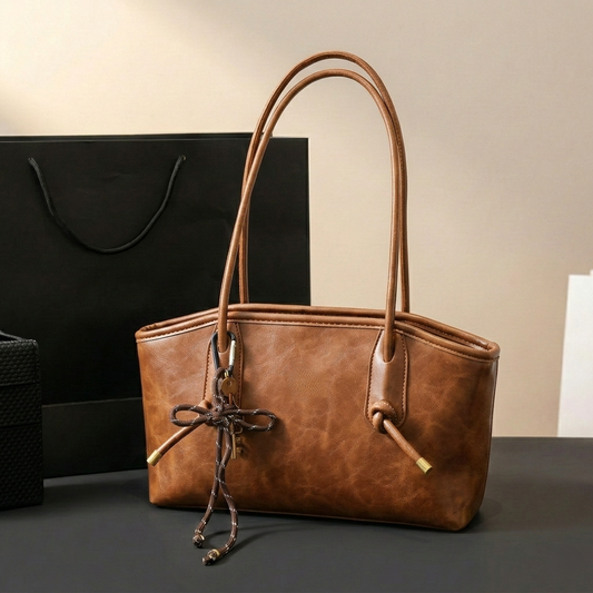 Patina™ – Vintage Bow Leather-Look Shoulder Tote Bag + 50% OFF