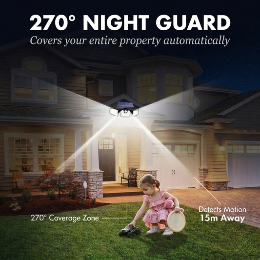 Beacroft™ – 3-Head 270° Solar Motion Sensor Security Light +50% OFF