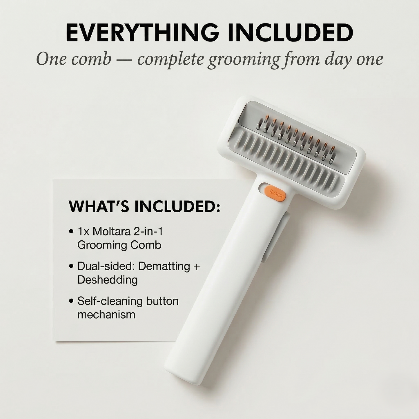 Moltara™ – 2-in-1 Dematting & Deshedding Grooming Comb for Dogs & Cats + 50% OFF
