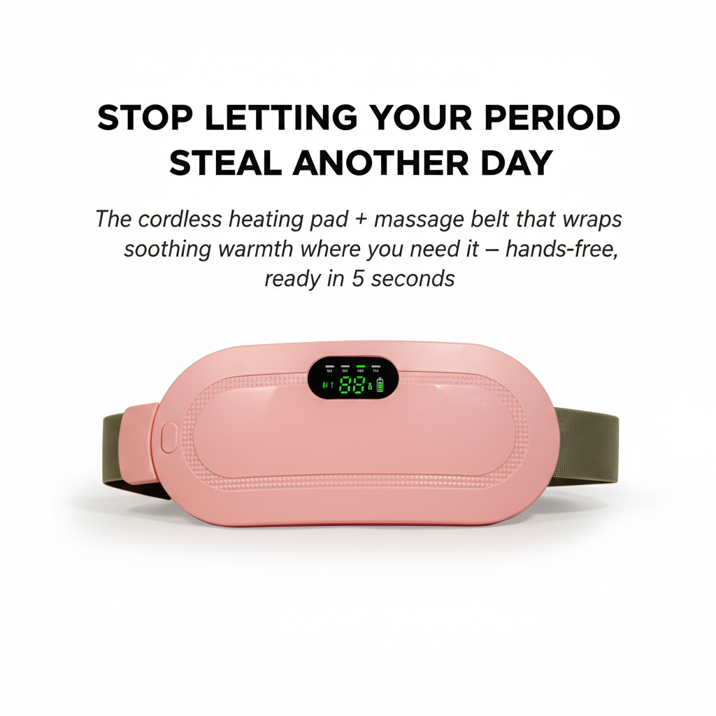 Calmesse™ – Cordless Heating Pad & Massage Belt for Period Cramp Relief + 50 % OFF