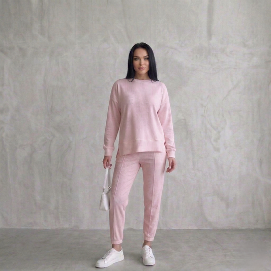 Drapecroft™ – Asymmetric Hem Sweatshirt & Pants Lounge Set + 50% OFF