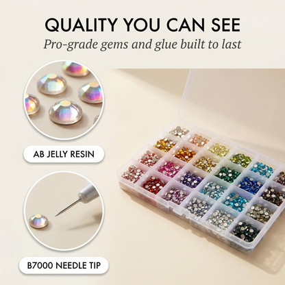 Gemvelle™ – 30,000-Piece Jelly Rhinestone Craft Kit with B7000 Glue & Tools +50% OFF