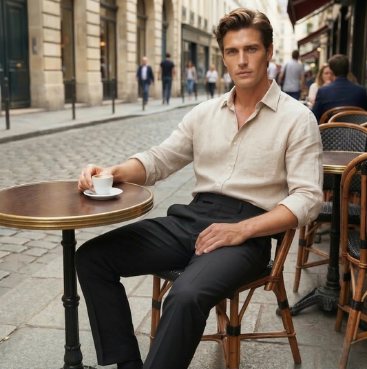 Crease™ – Pleated Wide-Leg Men's Dress Pants | Relaxed Fit, Breathable Fabric, 6 Colors +50% OFF