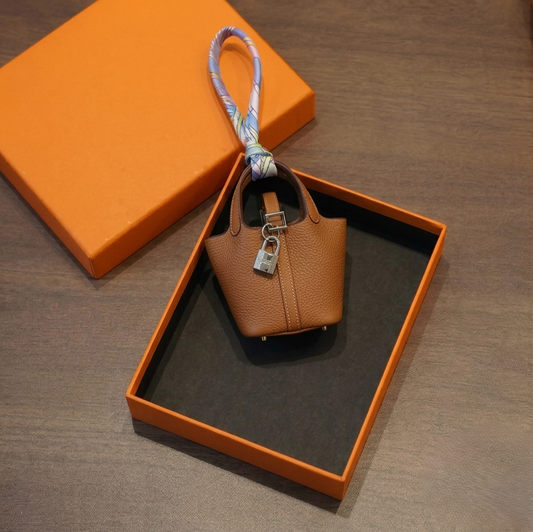 Satchelle™ – Luxury Mini Bag Charm with Silk Scarf & Padlock Detail +50% OFF