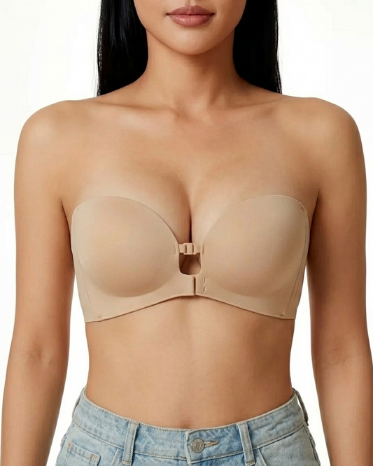 Curvelle™ – Non-Slip Strapless Front-Closure Push-Up Bra + 50% OFF