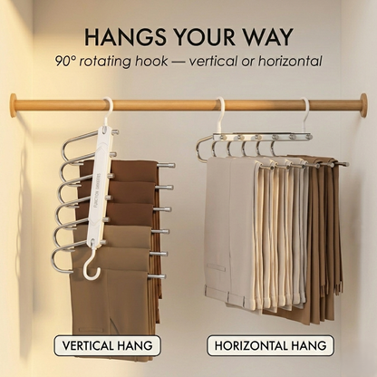 Foldholm™ – 6-Tier Space Saving Pants Hanger, Anti-Slip Folding Closet Rack for Jeans & Trousers +50% OFF