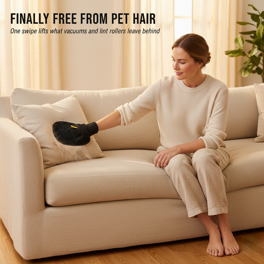 Furesse™ – Reusable Pet Hair Removal Glove for Furniture, Clothes & Car + 50 % OFF