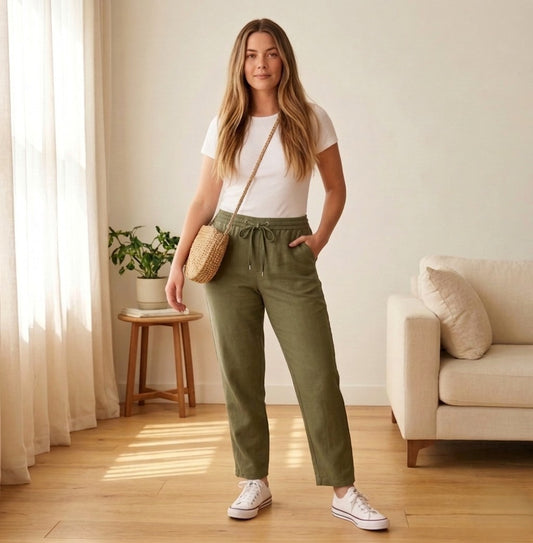 Hemfield™ – Soft Cotton Linen High Waist Casual Pants for Women + 50% OFF