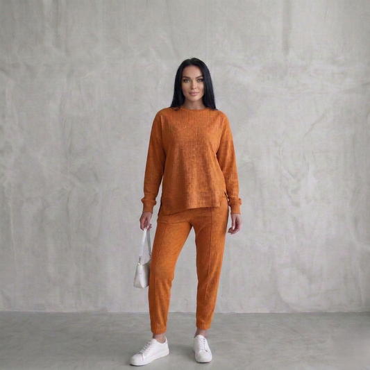 Drapecroft™ – Asymmetric Hem Sweatshirt & Pants Lounge Set + 50% OFF