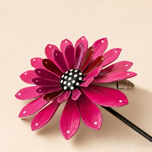 Bloomvale™ – Hand-Shaped 3D Metal Zinnia Garden Stakes with UV-Coated Weatherproof Finish + 50% OFF
