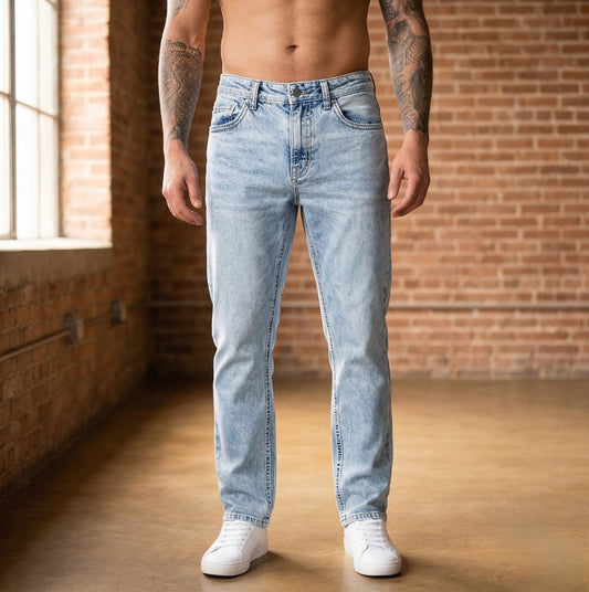 Fadecraft™ – Vintage Washed Straight-Leg Men's Streetwear Jeans + 50% OFF