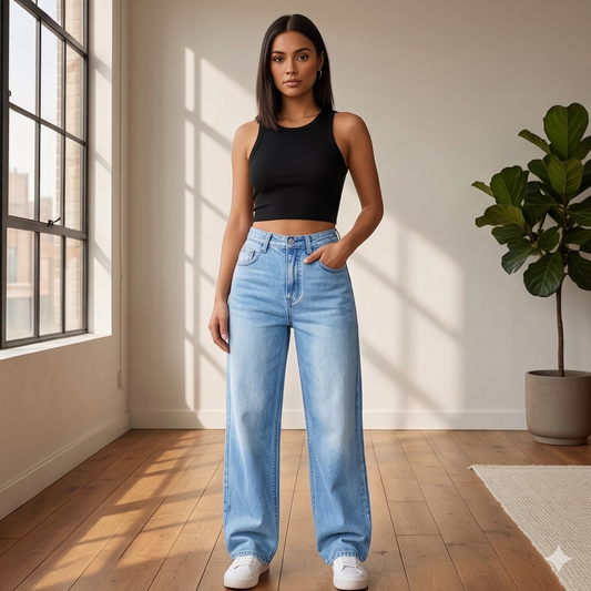 Ashwell™ – High-Rise Contour-Lift Straight-Leg Retro Denim Jeans + 50% OFF