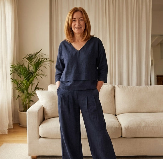 Hemvale™ – Asymmetric Linen Blend Top & Wide-Leg Pants 2-Piece Set +50% OFF