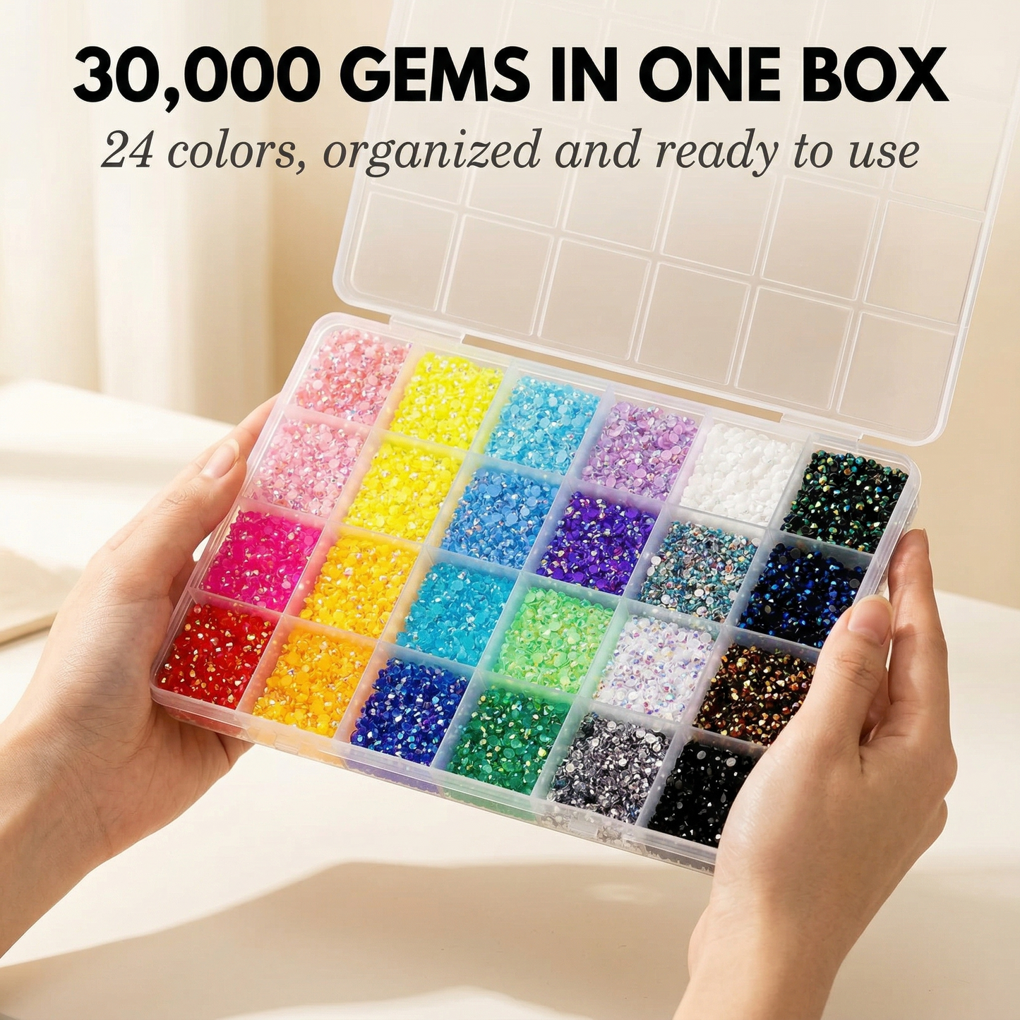 Gemvelle™ – 30,000-Piece Jelly Rhinestone Craft Kit with B7000 Glue & Tools +50% OFF