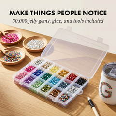 Gemvelle™ – 30,000-Piece Jelly Rhinestone Craft Kit with B7000 Glue & Tools +50% OFF