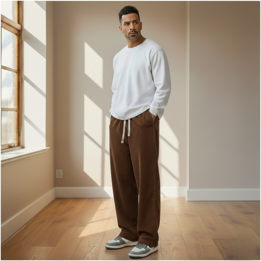 Cordwell™ – Wide-Leg Corduroy Drawstring Trousers + 50 % OFF