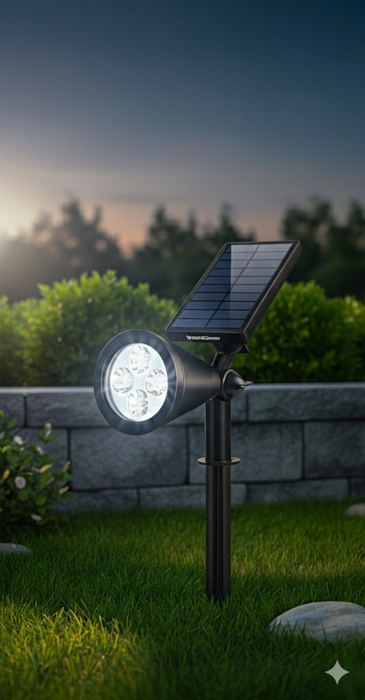 Solcrest™ – 9-Color Solar LED Spotlight with Adjustable Head & Panel + 50 % OFF
