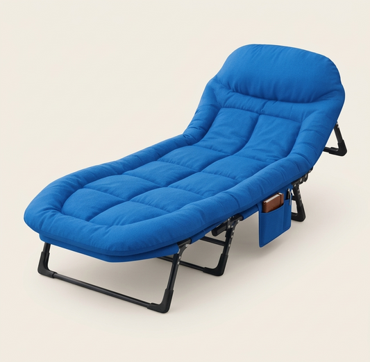 Packloft™ – 6-Position Adjustable Folding Camping Cot with Padded Mattress & Built-In Headrest +50% OFF