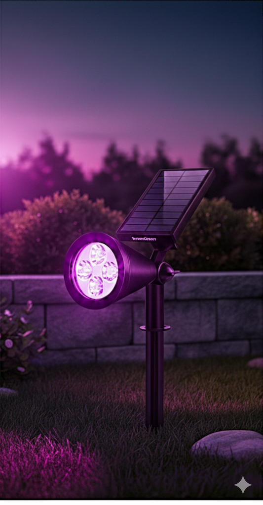 Solcrest™ – 9-Color Solar LED Spotlight with Adjustable Head & Panel + 50 % OFF