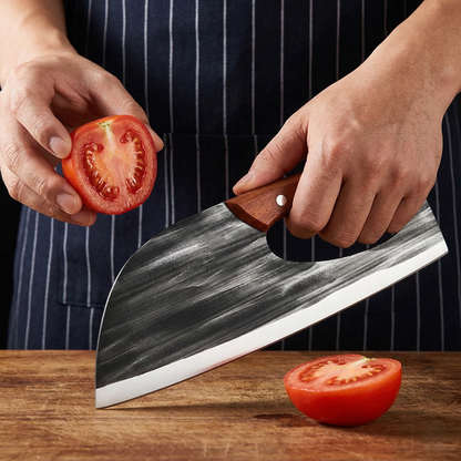 Temper™ – Hand-Forged Ergonomic Cleaver Knife | 24cm Chef's Kitchen Blade +50% OFF
