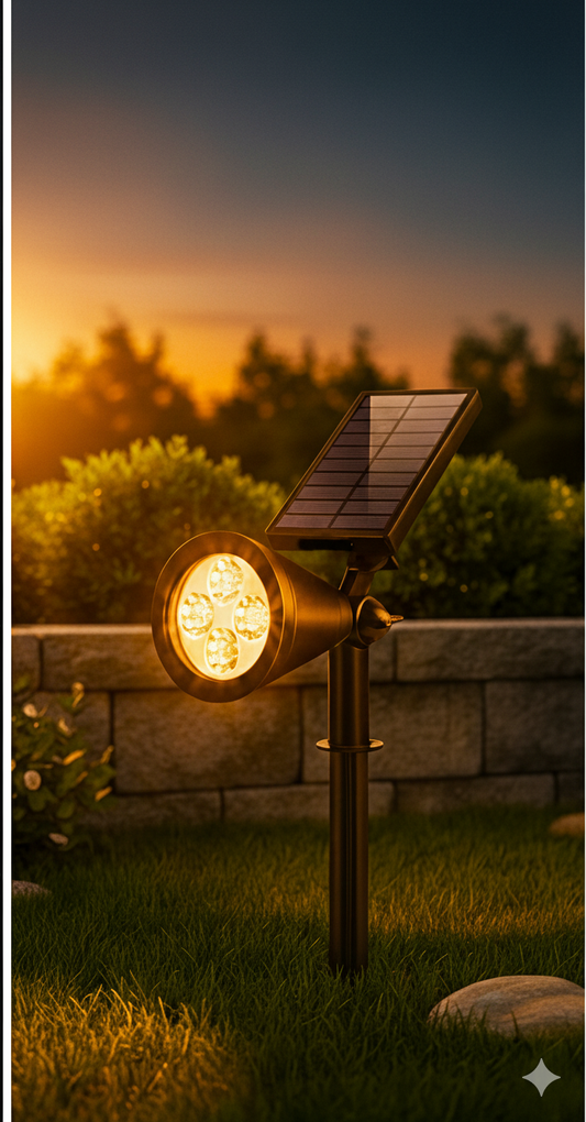 Solcrest™ – 9-Color Solar LED Spotlight with Adjustable Head & Panel + 50 % OFF