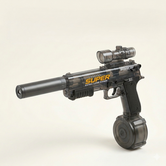 Deluge™ – Electric Auto-Fire Water Gun with USB Charging, 26-32 ft Range & Dual Tanks +50% OFF