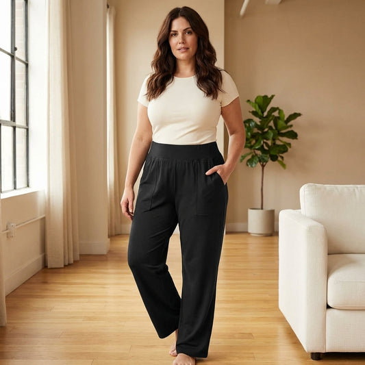 Sofaven™ – Elastic Waist Loose Fit Pocket Pants for Women + 50% OFF