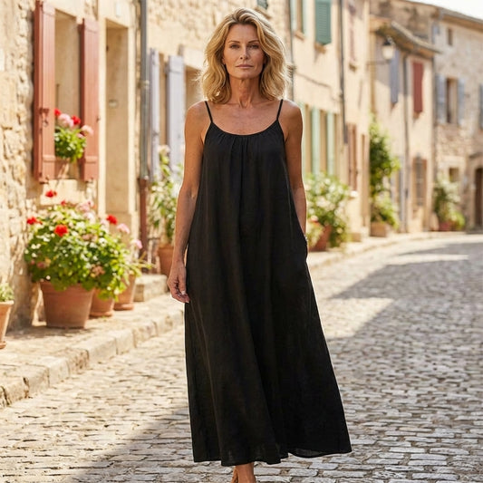 Drapelle™ – Backless Flowy Cami Maxi Dress for Women + 50% OFF