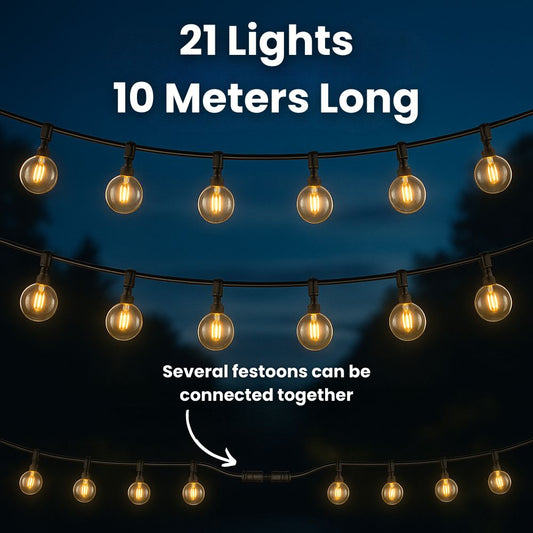 SolarGlow Festoon Lights - A Glowing Oasis, Instantly + 50% OFF