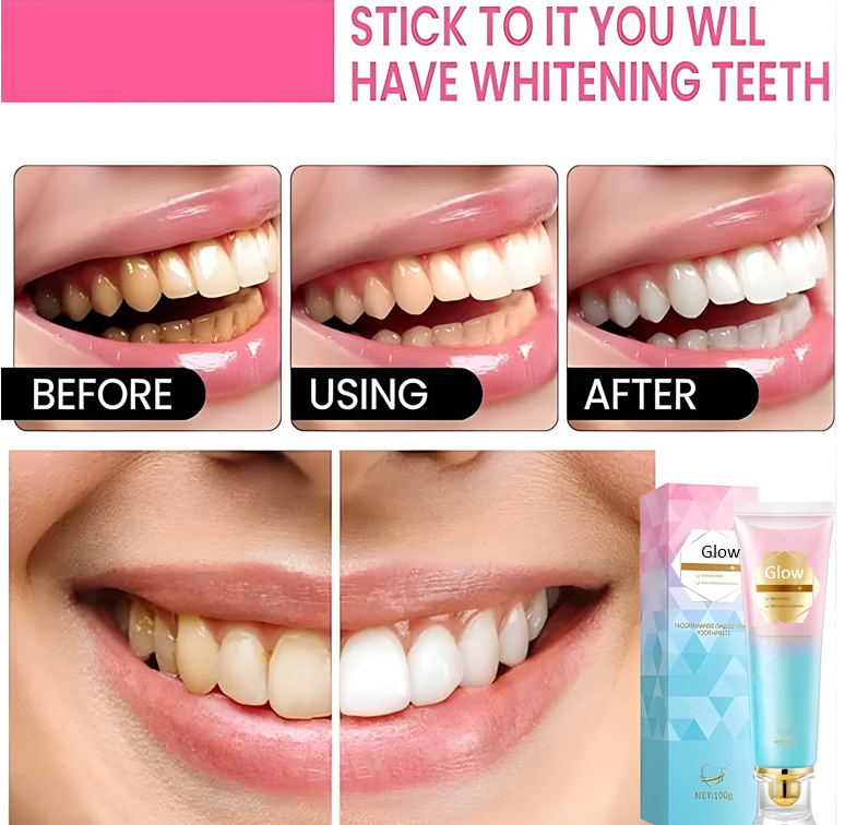 The CrystalGlow Whitening Toothpaste - Niacinamide Formula, Instant Whitening Effect, and 7 Day Enamel Repair + 50% OFF