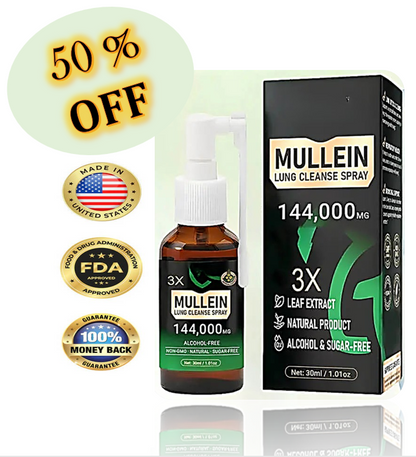 The AuraFlow Mullein Lung Spray - 3x Concentrated Mullein, MHRA-Certified, and 8-Week Respiratory Recovery + 50% OFF