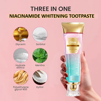 The CrystalGlow Whitening Toothpaste - Niacinamide Formula, Instant Whitening Effect, and 7 Day Enamel Repair + 50% OFF