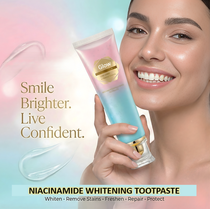 The CrystalGlow Whitening Toothpaste - Niacinamide Formula, Instant Whitening Effect, and 7 Day Enamel Repair + 50% OFF